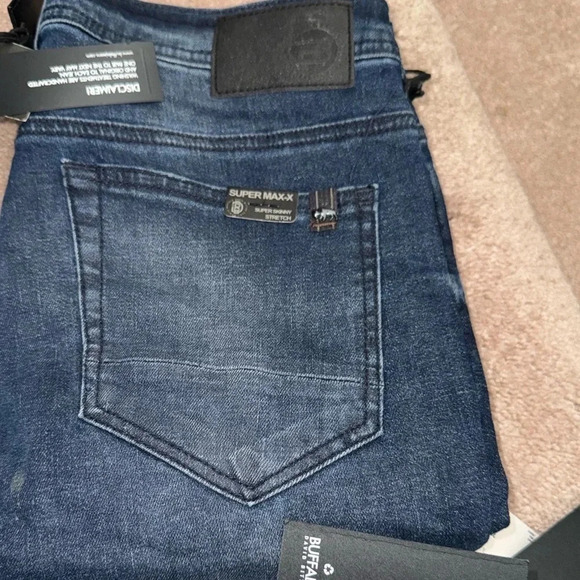 BUFALO JEANS SUPER MAX X CONTRASTED AND DARK DENIM SIZE 29/32 - Picture 14 of 16